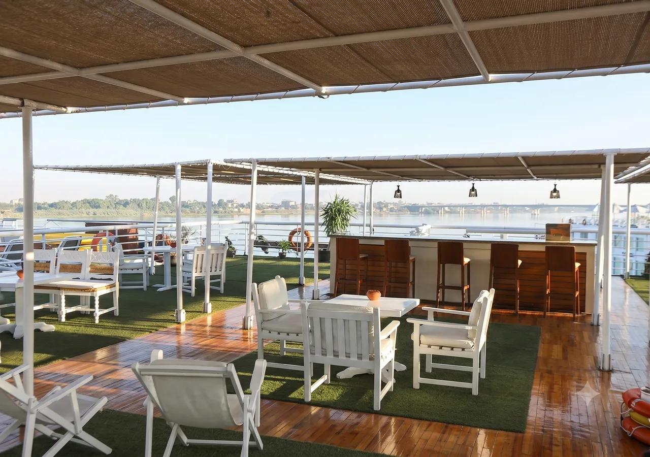 Sun deck of the Jamila Nile Cruise Nile cruise